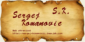 Sergej Komanović vizit kartica